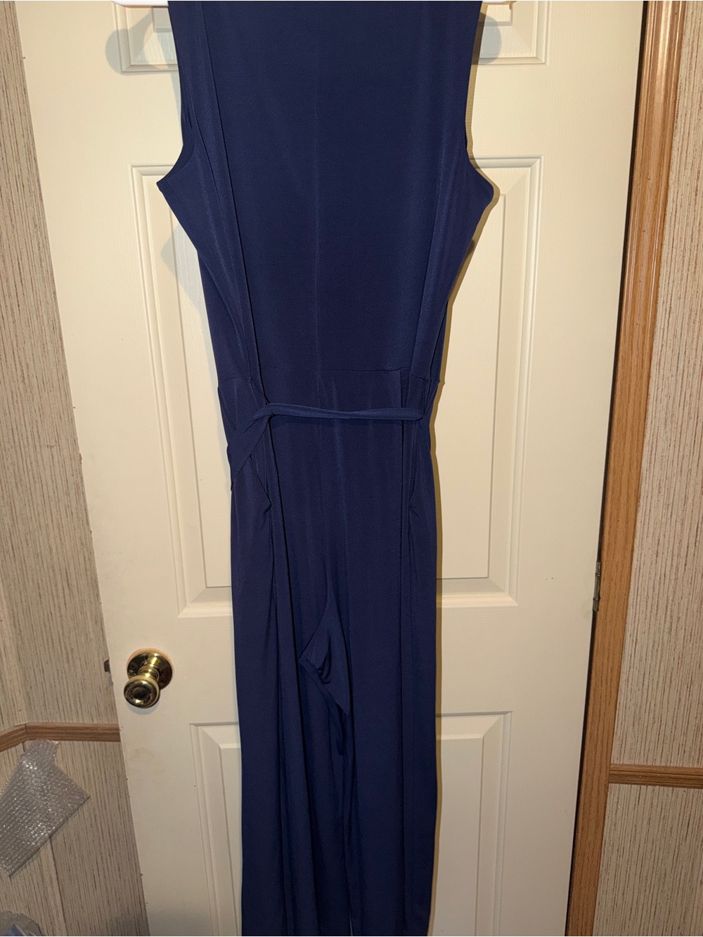 Michael kors Sleeveless Navy Blue jumpsuit with Waist Tie - Picture 5 of 6